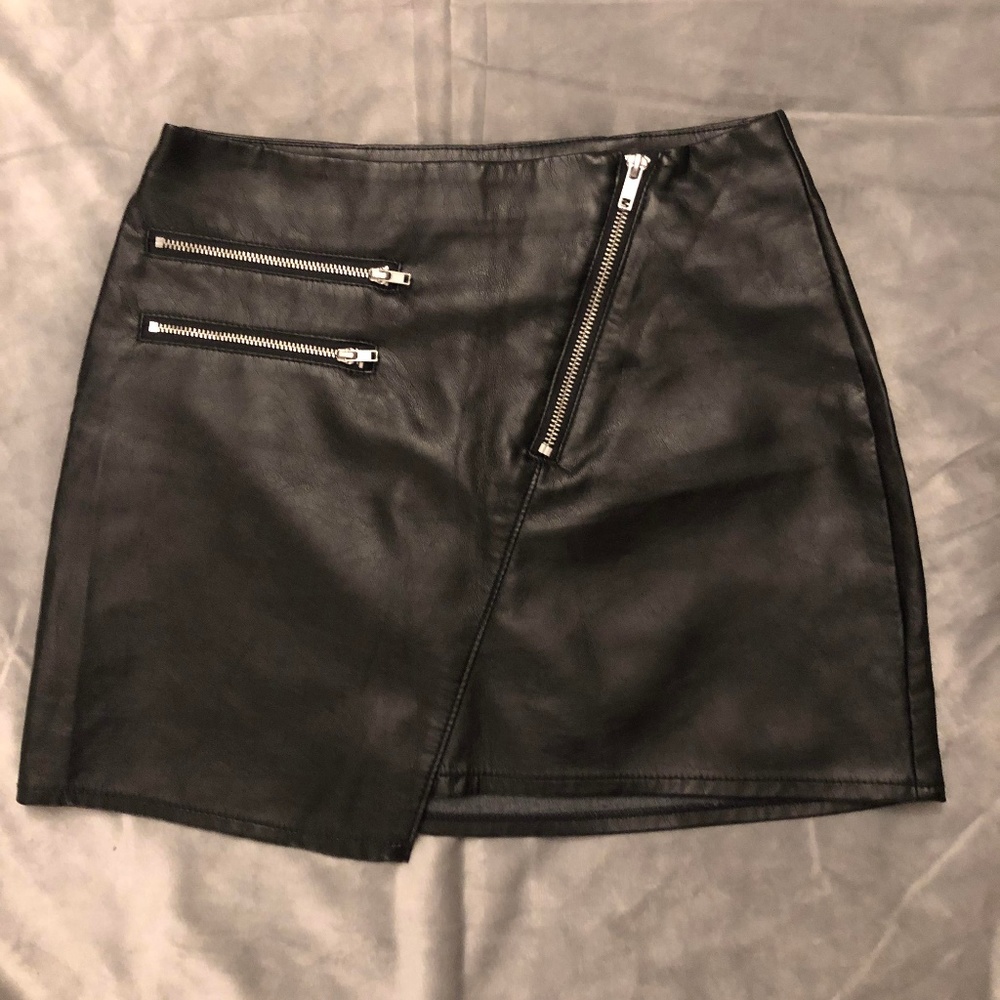 H&M faux-leather mini skirt